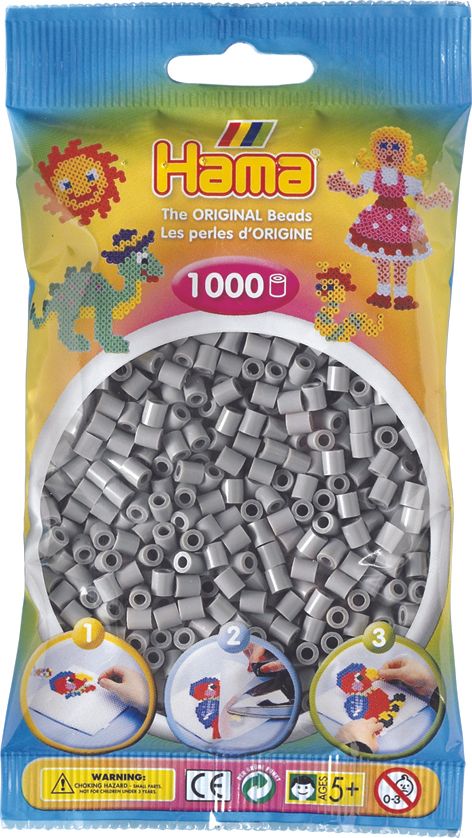 Hama Strijkkralen Grijs (1000 stuks)