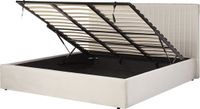 Beliani VION Bed - Beige - 180x200cm - Velvet - With Storage