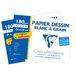 Clairefontaine 2 sets tekenpapier, gekorreld, 24 x 32 mm, 12 + 3 vellen, wit
