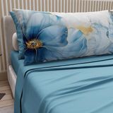 PETTI Artigiani Italiani - Katoenen beddengoed met kussenslopen met digitale print, eenpersoons laken, beddengoedset met bloemenpatroon 138 lichtblauw, 100% Made in Italy
