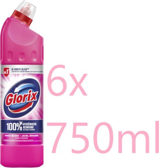 Glorix Toiletreiniger - bleek - pink - 6x 750ML - Voordeelverpakking