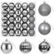 vidaXL Kerstballenset - 50 stuks - Grijs - 8 cm Diameter - Polystyreen