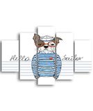 Homemania Afbeelding honden-5 dieren per woonkamer, stuk, meerkleurig, 95 x 0,3 x 60 cm-HM205MDF282, MDF