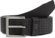 Tommy Hilfiger Riem 'Flag Plaque Embossed' Leer Unisex Zwart