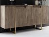 Buffet LUXANA 4 portes noyer/doré