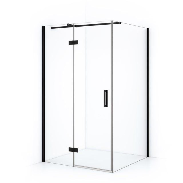Maxaro Douchecabine Diamond 120x110cm 8mm Helder Veiligheidsglas Mat Zwart met Draaideur