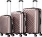 Zelsius Set de valises, 3 pièces, rose, valise de voyage en ABS avec serrure à combinaison et séparateur interne
