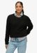 Superdry Slouchy Kabeltrui Dames Katoen Donker Antracietgrijs