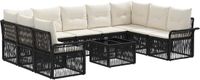 vidaXL Tuinbank - Set - 4 zitplekken - Zwart - Polyrattan