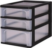 IRIS Organizer Chest ladesysteem A4 - 3 lades - Zwart/Transparant