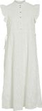 VILA VISIMONE O-NECK S/L MIDI DRESS - Dames - Mini jurken - Katoen - Maat 40 - Snow White