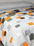 Casa Campo Beddengoedset opaal, grijs/oranje, voor bed van 150 cm (240 x 220/240 + 1/45 x 170 cm)