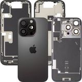 Apple iPhone 16 Pro Battery Cover, with Mid Frame, Complete Parts, Black (Black Titanium), Premium Swap