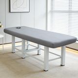 oCreon [Brand] Massagebedhoes met gezichtsopening, wasbare massagehoes, schoonheidsmassage, sofaovertrek voor spa's, elastische rand rondom (180x60 cm, donkergrijs)