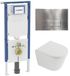 Geberit QeramiQ Dely Toiletset - 36.3x51.7cm - Diepspoel - Rimless - Geberit UP720 Inbouwreservoir - Softclose Toilet Zitting - Steel Bedieningsplaat - Mat Wit