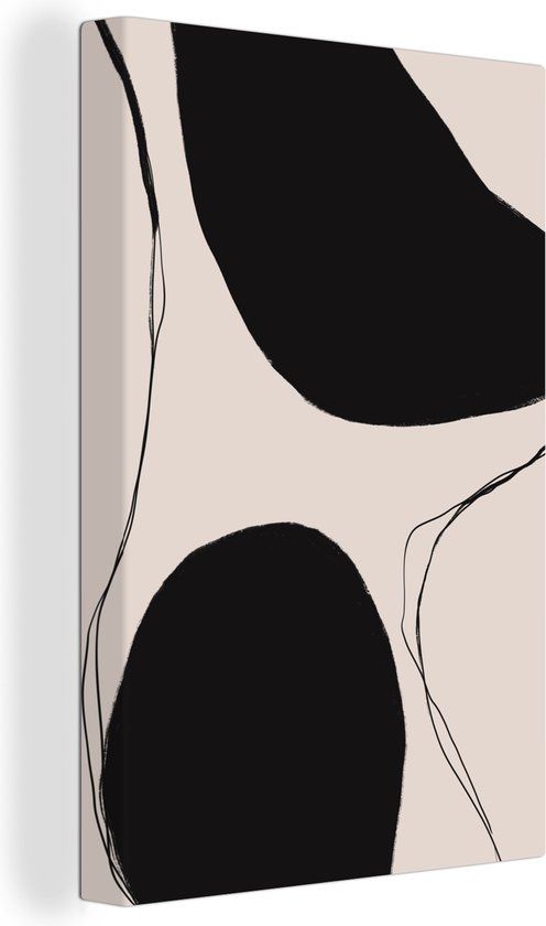 OneMillionCanvasses Canvas Schilderij Pastel - Zwart - Minimalisme - 40x60 cm - Wanddecoratie