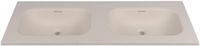 Saniclass Torino Meubelwastafel - 120.5x46x17.5cm - solid surface - 2 wasbakken - zonder kraangaten - blanc cassé