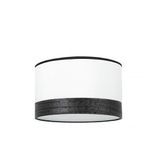 Cloe E27 staande lamp voor de woonkamer in een elegante combinatie van wit en zwart hout, afmetingen: 40 cm diameter en 20 cm hoogte, ideaal voor het verlichten en decoreren van uw kamer.