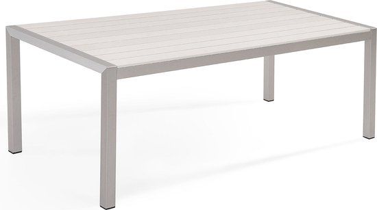 Beliani VERNIO - Tuin Eettafel - Wit - 180x90cm - Aluminium - 6 Personen