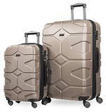 HAUPTSTADTKOFFER X-Kölln 2er Koffer-Set Trolley-Set Rollkoffer Reisekoffer, TSA, (S & L), Gold matt