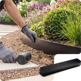 Vounot - Bordure de jardin en métal flexible 100x13cm noir - Résistante à l'humidité - Système d'assemblage mâle-femelle sans vis - Lot de 35m