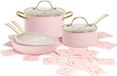 Cadeau set - 10-delig - Rose/Crème/Or - Aluminium en Keramiek