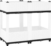 vidaXL Verhoogde Plantenbak - 80x40x71 cm - Polypropeen - Wit