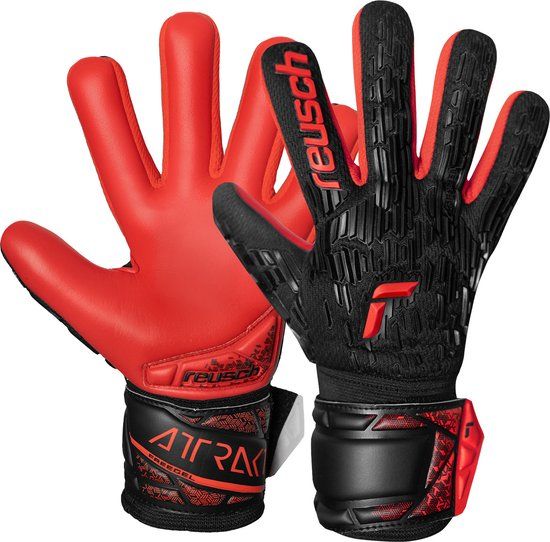 Reusch Attrakt Freegel Silver NC Junior Keepershandschoenen - Zwart-rood - Kinderen