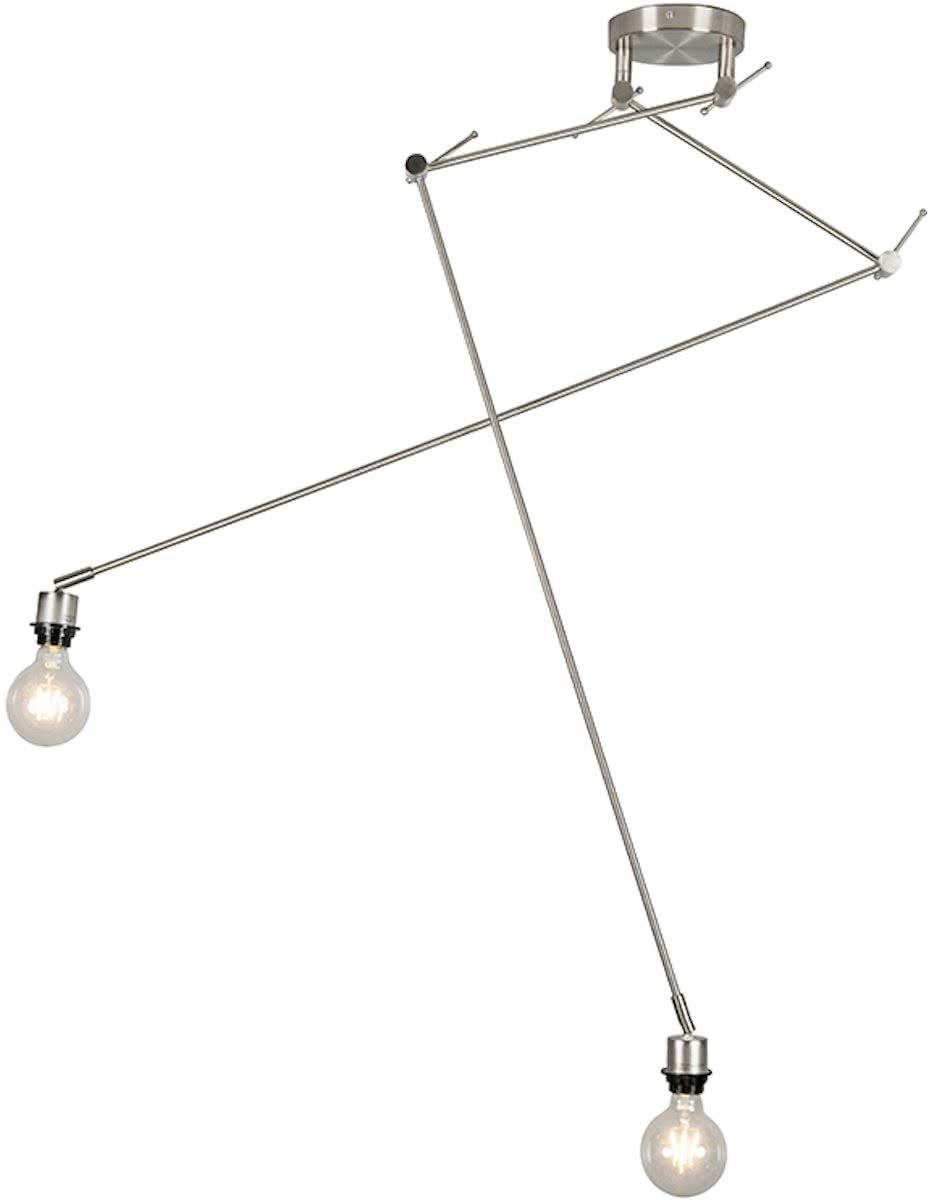 QAZQA Blitz II Hanglamp Staal Zonder Kap - 8718881052286