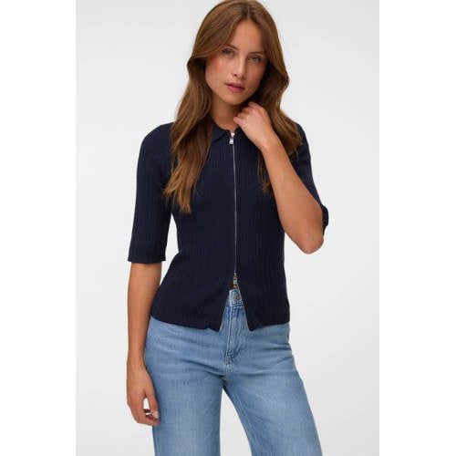 AWARE gebreid vest - donkerblauw