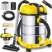 MASKO® industriële stofzuiger nat-droog roestvrij staal 2300W + stopcontact