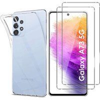 Phonillico® Case voor Samsung Galaxy A73 5G en 2 gehard glas screenprotector