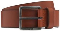 BOSS Leren Riem Jeeko Sz40 Belt W90 Brown Lichtbruin