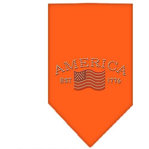 Mirage Classic American Rhinestone Hond Bandana, Groot, Oranje