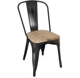 Bolero Stalen Stoelen Met Houten Zitting Zwart (4 Stuks)