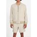 GUESS Fletcher Linen Strip Quicksand Multi Bomberjack Hommes Beige Taille S