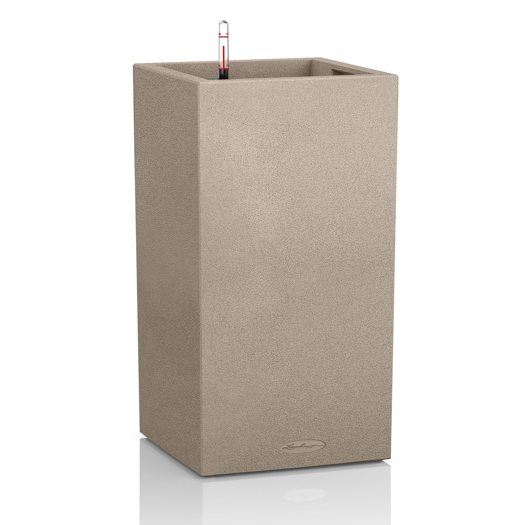 LECHUZA CANTO Box Planter - Beige - 30x30x56cm - Indoor/Outdoor