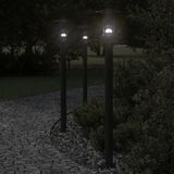 VidaXL Lampadaire d'extérieur 3 points lumineux 100 cm acier inoxydable noir