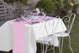 Santex nappe de fête avec chemin de table sur rouleau - blanc/rose clair - 10 mètres