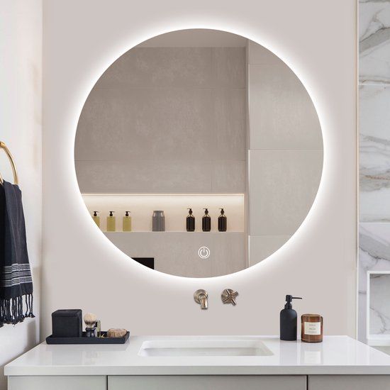 SensaHome - Ronde Badkamerspiegel Frameloos met LED Verlichting - 70CM