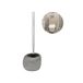Toiletborstel en houder voor badkamer, wc-borstel, polyhars, 12,2 x 37 x 10,7 cm, grijs