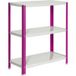 Simonrack - Simon Home Étagère En Métal Avec Vis Avec 3 Étagères (90x100x40cm) Rose Et Blanc