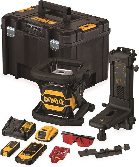 DeWALT DCE080D1RS Roterende Laser 600m Bluetooth - Rood 18V 2.0Ah in TSTAK