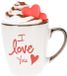Siaki Koffiemok / theemok I Love You - wit/goud - 300 ml