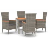 vidaXL 9-delige tuinset met kussens, poly rotan, grijs