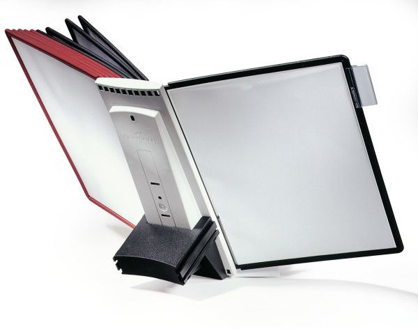Durable 562457 Zichtpanelencarrousel Muur Portret A4 - 10 Displaypanelen - Grijs