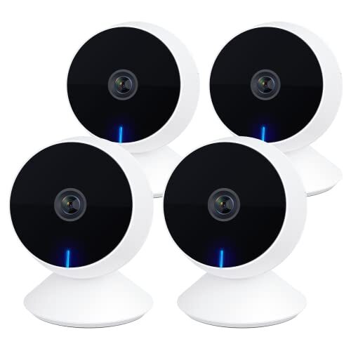 Laxihub M1 Security Baby Monitor (4-Pack) with Camera and Audio, 1080P Full HD, Motion & Sound Detection, Night Vision, 2.4G WiFi Camera Compatible with Alexa and Google Assistant