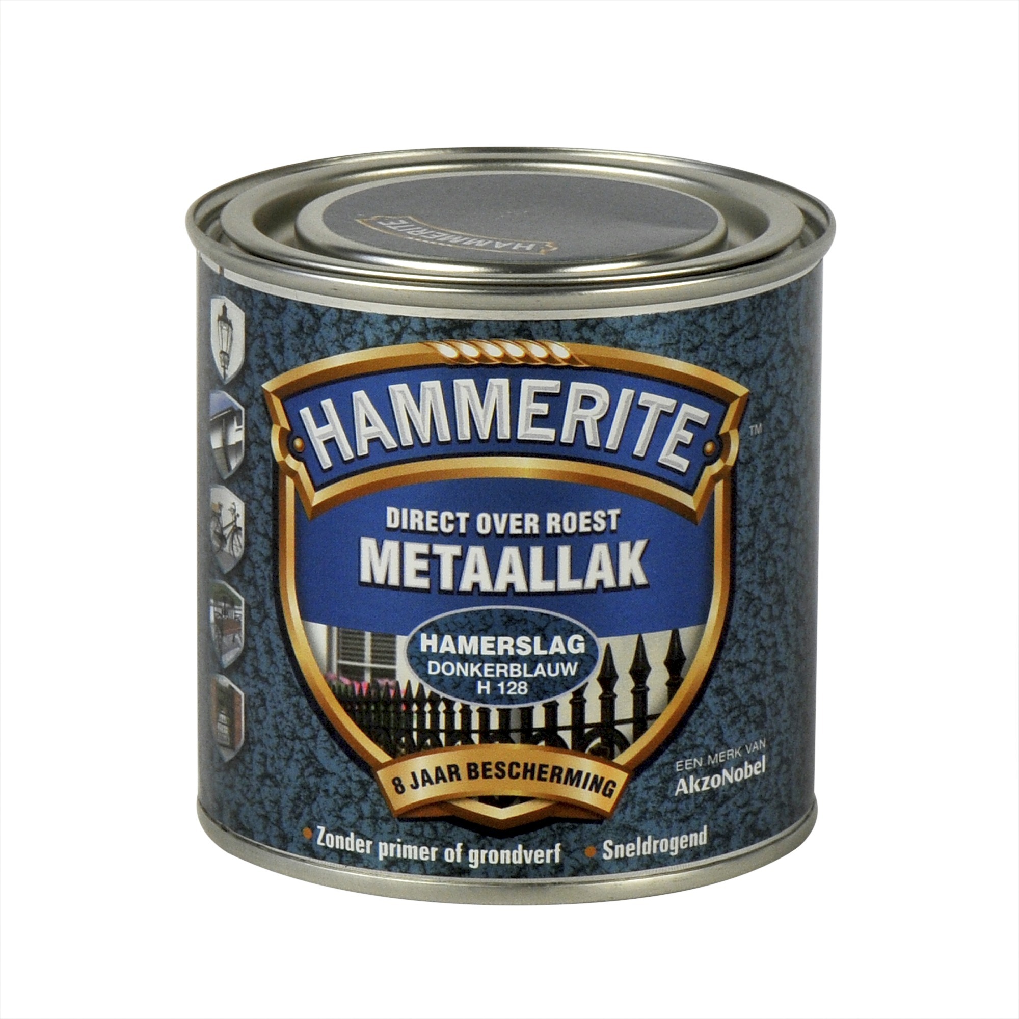 Hammerite direct over roest metaallak hamerslag donkerblauw - 250 ml
