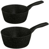 5Five Steelpannen - Set van 2 - Aluminium - Zwart - Ø18/20cm