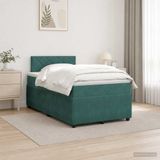 vidaXL Boxspringbed met matras Donkergroen 120 x 200 cm Fluweel